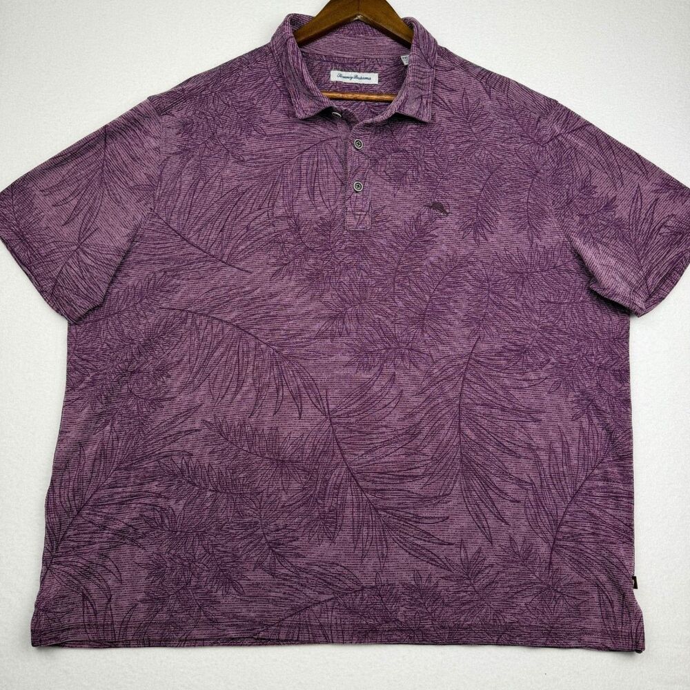 Tommy Bahama Purple Tropical Polo XXL - Picture 3 of 10